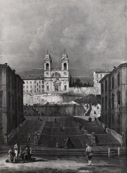 Bernardo Bellotto,Trinité des Monts, Place d'Espagne ( ?, avant 1780, date indéterminée)